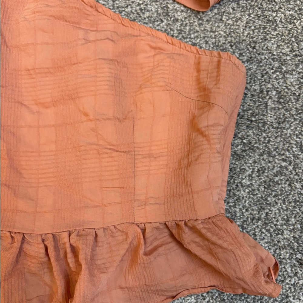 One-Shoulder Ruffled Top with Neck Scarf - Picture 2 of 4